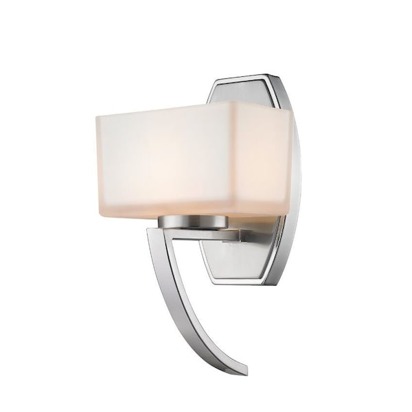 Z-Lite Cardine 1 Light Wall Sconce, Brushed Nickel & Matte Opal 614-1SBN - main